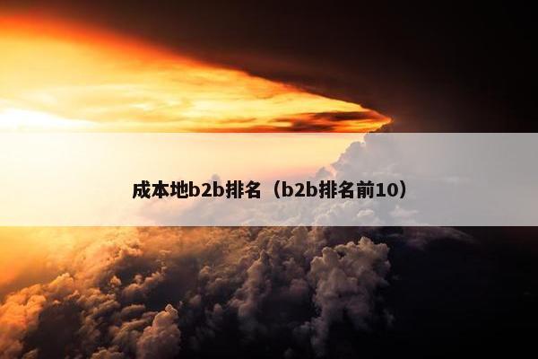 成本地b2b排名（b2b排名前10）