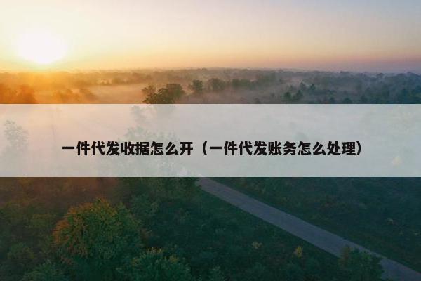 一件代发收据怎么开（一件代发账务怎么处理）