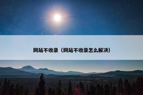 网站不收录（网站不收录怎么解决）