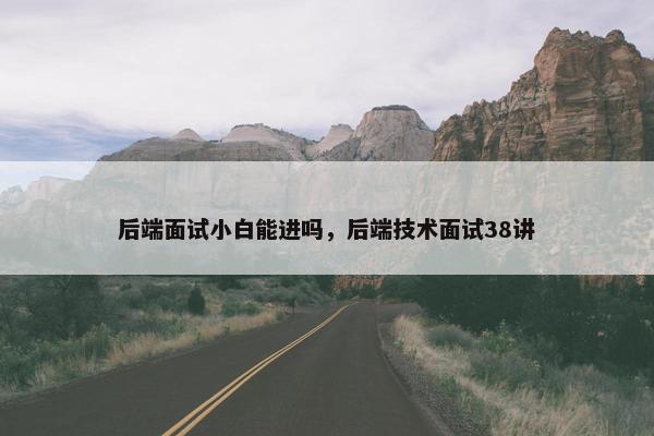 后端面试小白能进吗，后端技术面试38讲