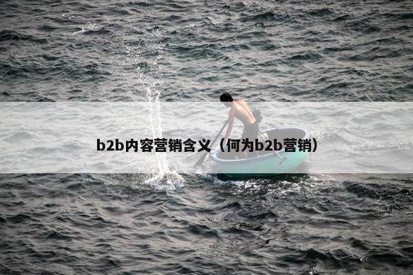 b2b内容营销含义（何为b2b营销）