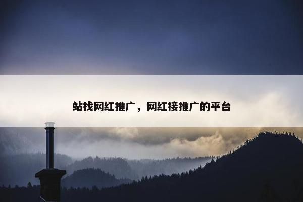 站找网红推广，网红接推广的平台