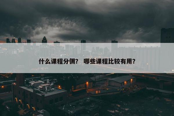 什么课程分佣？ 哪些课程比较有用？