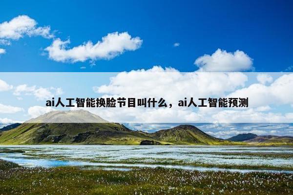 ai人工智能换脸节目叫什么，ai人工智能预测