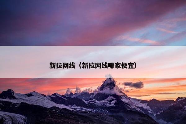 新拉网线（新拉网线哪家便宜）