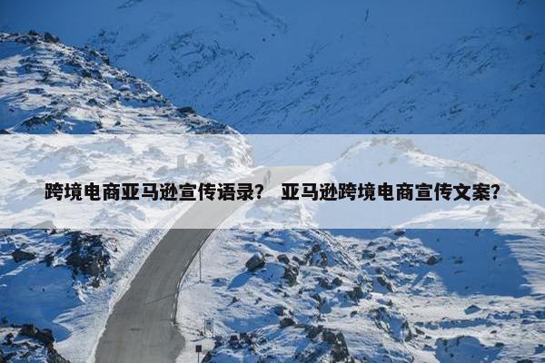 跨境电商亚马逊宣传语录？ 亚马逊跨境电商宣传文案？