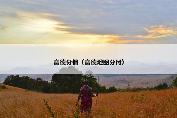 高德分佣（高德地图分付）