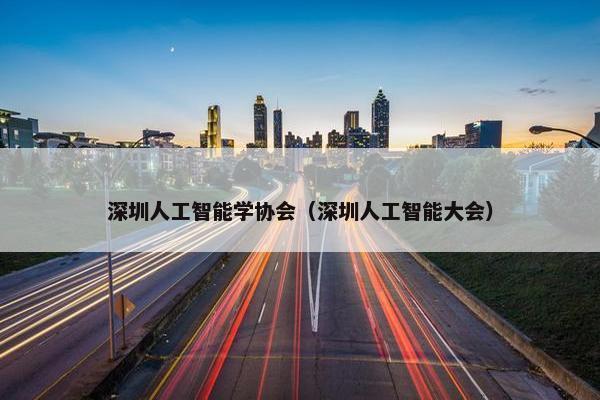 深圳人工智能学协会（深圳人工智能大会）
