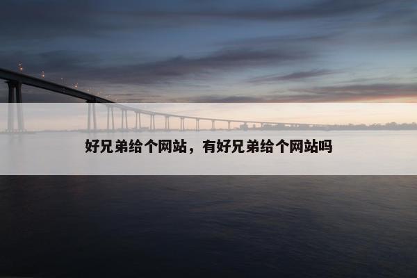 好兄弟给个网站，有好兄弟给个网站吗