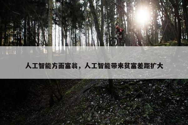 人工智能方面富翁，人工智能带来贫富差距扩大