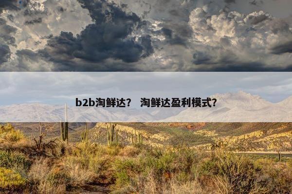 b2b淘鲜达？ 淘鲜达盈利模式？