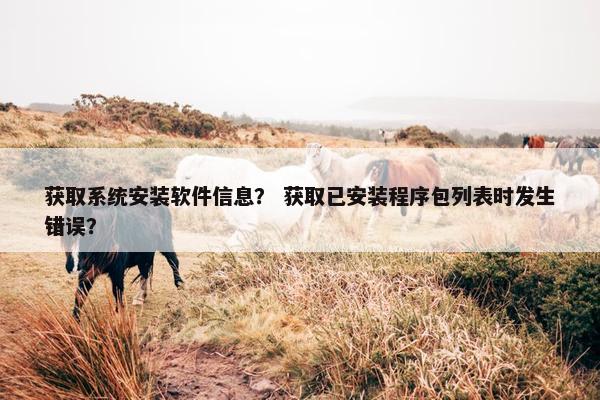 获取系统安装软件信息？ 获取已安装程序包列表时发生错误？