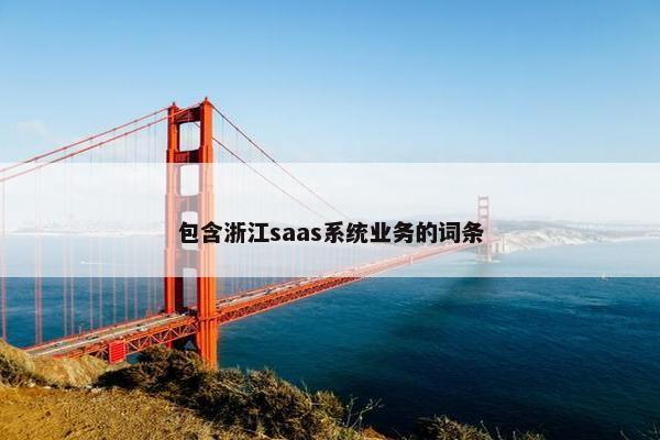 包含浙江saas系统业务的词条