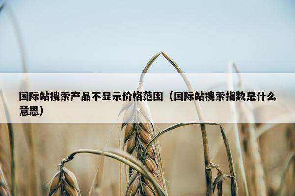 国际站搜索产品不显示价格范围（国际站搜索指数是什么意思）