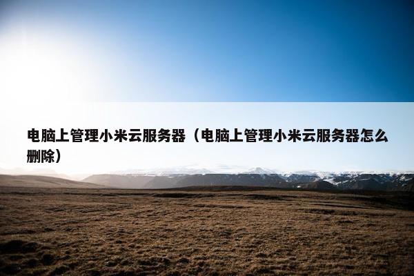 电脑上管理小米云服务器（电脑上管理小米云服务器怎么删除）