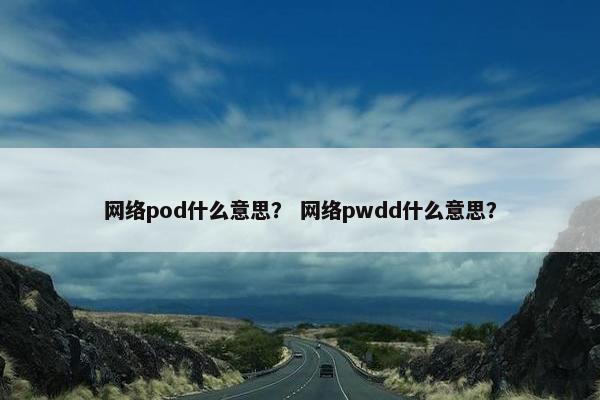 网络pod什么意思？ 网络pwdd什么意思？