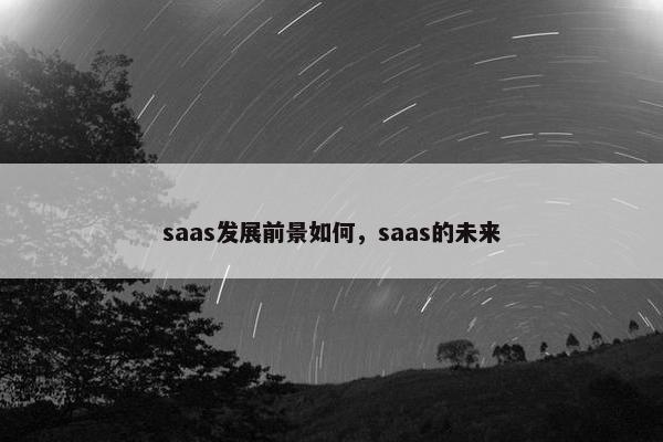 saas发展前景如何，saas的未来