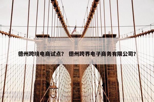 德州跨境电商试点？ 德州跨界电子商务有限公司？