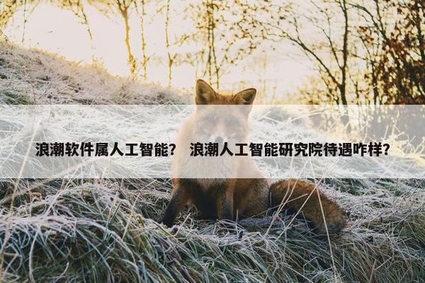 浪潮软件属人工智能？ 浪潮人工智能研究院待遇咋样？