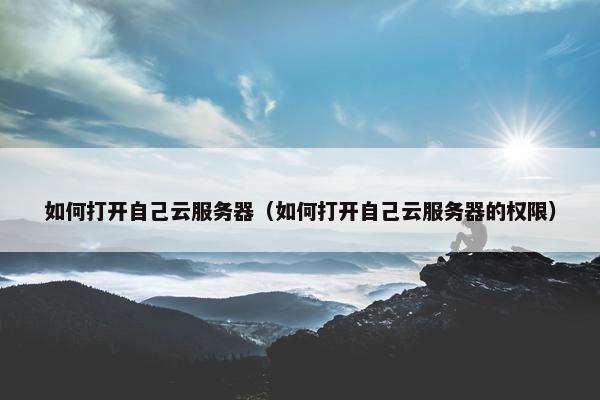 如何打开自己云服务器（如何打开自己云服务器的权限）