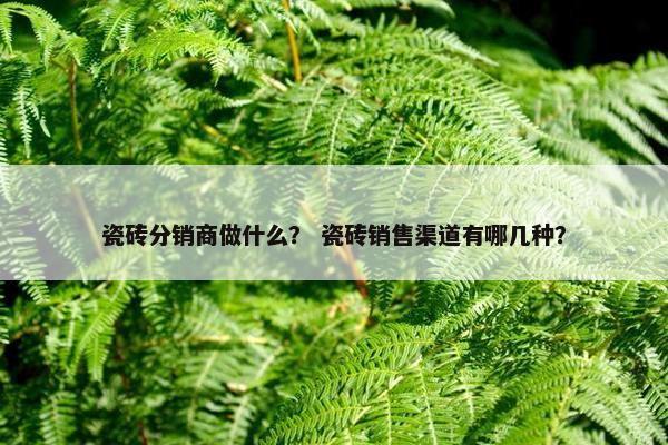 瓷砖分销商做什么？ 瓷砖销售渠道有哪几种？