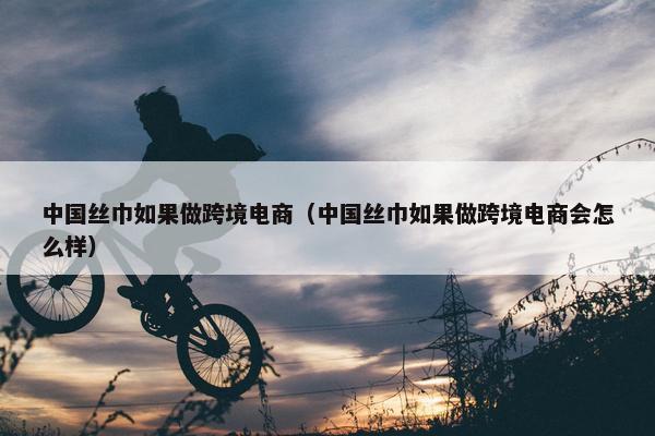 中国丝巾如果做跨境电商（中国丝巾如果做跨境电商会怎么样）