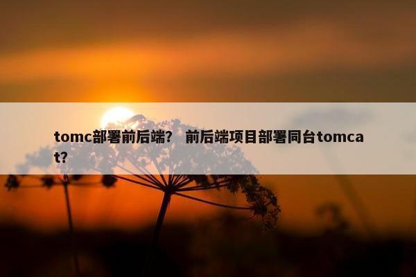 tomc部署前后端？ 前后端项目部署同台tomcat？