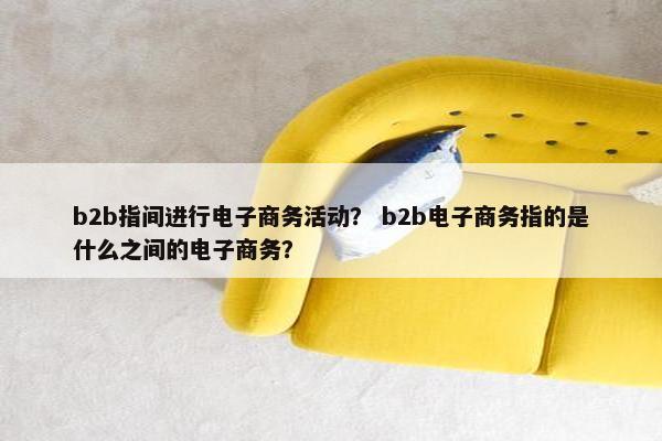 b2b指间进行电子商务活动？ b2b电子商务指的是什么之间的电子商务？