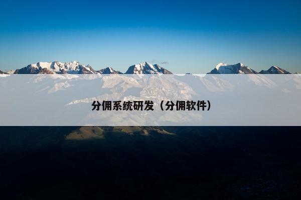 分佣系统研发（分佣软件）