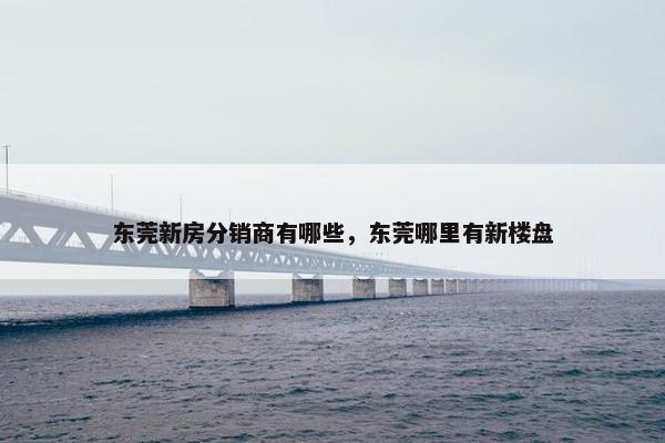 东莞新房分销商有哪些，东莞哪里有新楼盘