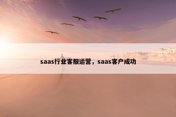saas行业客服运营，saas客户成功