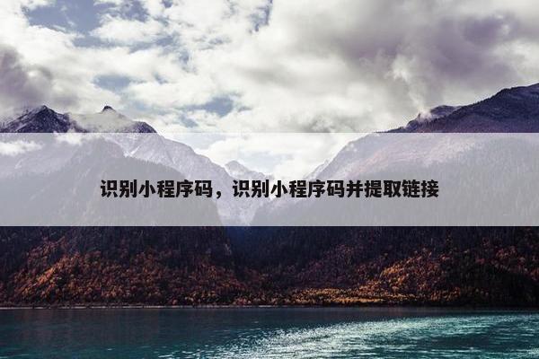 识别小程序码，识别小程序码并提取链接