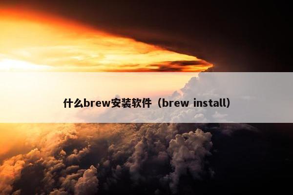 什么brew安装软件（brew install）