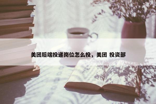 美团后端投递岗位怎么投，美团 投资部