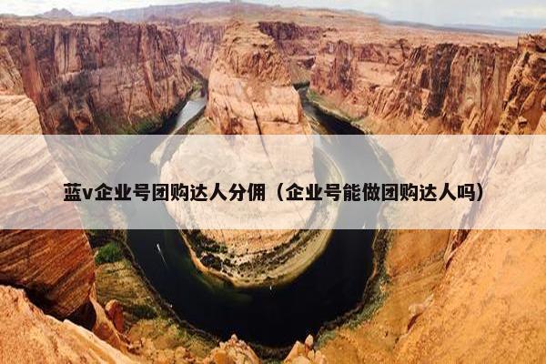 蓝v企业号团购达人分佣（企业号能做团购达人吗）