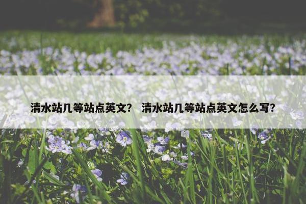 清水站几等站点英文？ 清水站几等站点英文怎么写？