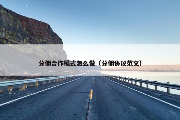 分佣合作模式怎么做（分佣协议范文）
