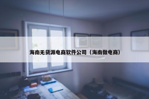 海南无货源电商软件公司（海南做电商）