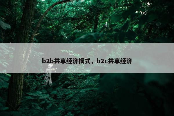 b2b共享经济模式，b2c共享经济