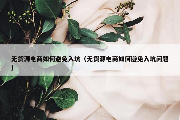 无货源电商如何避免入坑（无货源电商如何避免入坑问题）