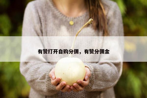 有赞打开自购分佣，有赞分佣金
