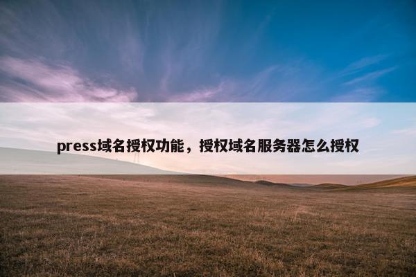 press域名授权功能，授权域名服务器怎么授权