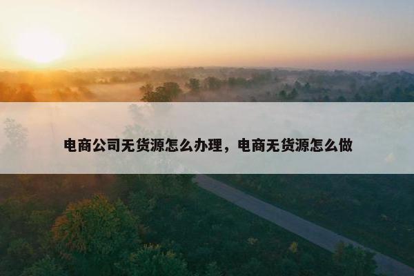 电商公司无货源怎么办理，电商无货源怎么做