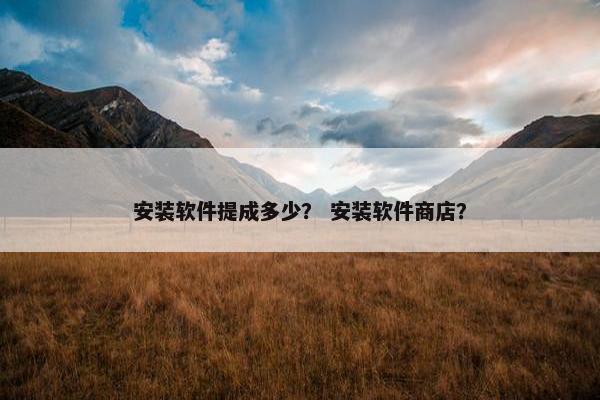 安装软件提成多少？ 安装软件商店？