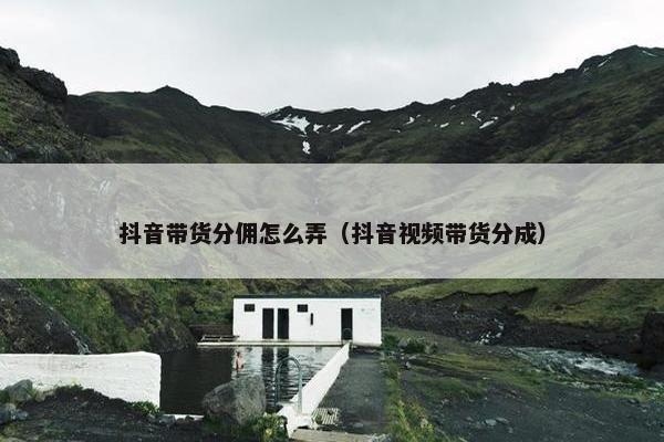 抖音带货分佣怎么弄（抖音视频带货分成）