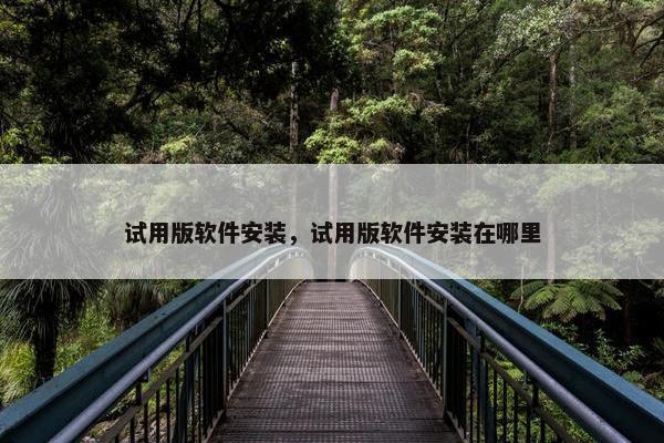 试用版软件安装，试用版软件安装在哪里