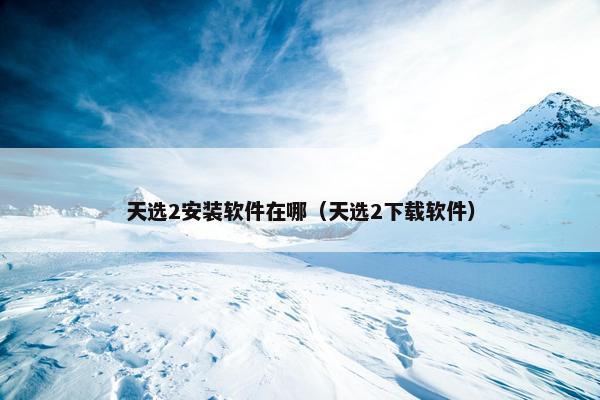 天选2安装软件在哪（天选2下载软件）