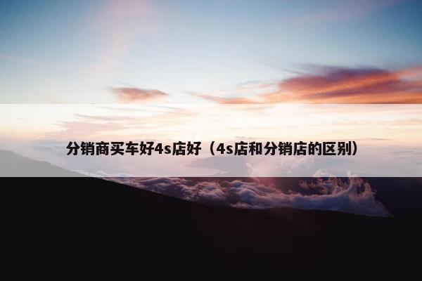 分销商买车好4s店好（4s店和分销店的区别）