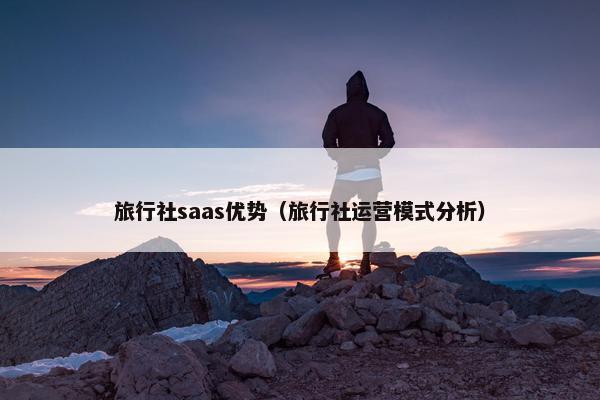 旅行社saas优势（旅行社运营模式分析）
