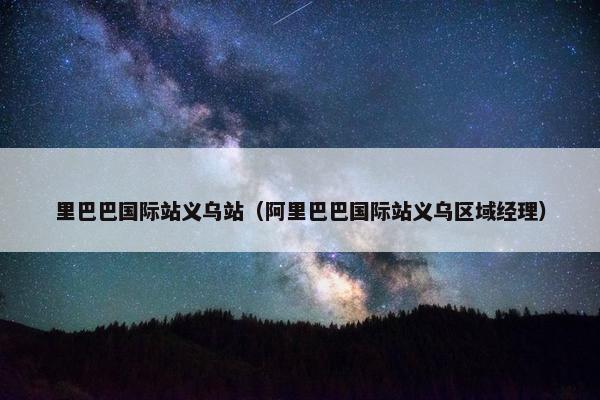 里巴巴国际站义乌站（阿里巴巴国际站义乌区域经理）